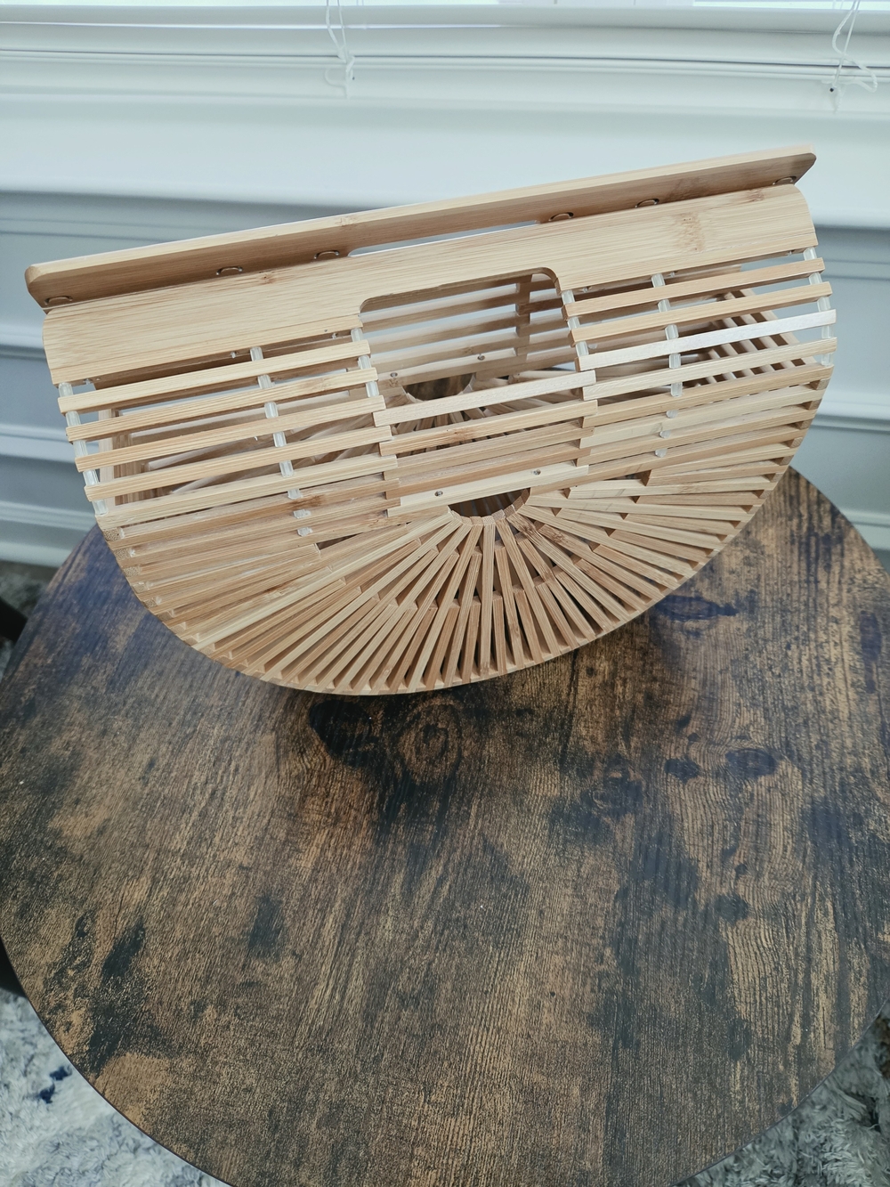 Half-Moon Bamboo Arc Handbag - Natural Tan